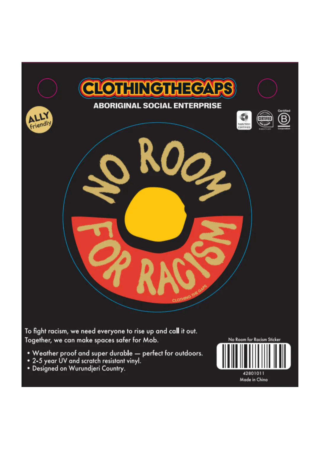 NO ROOM FOR RACISM PIN