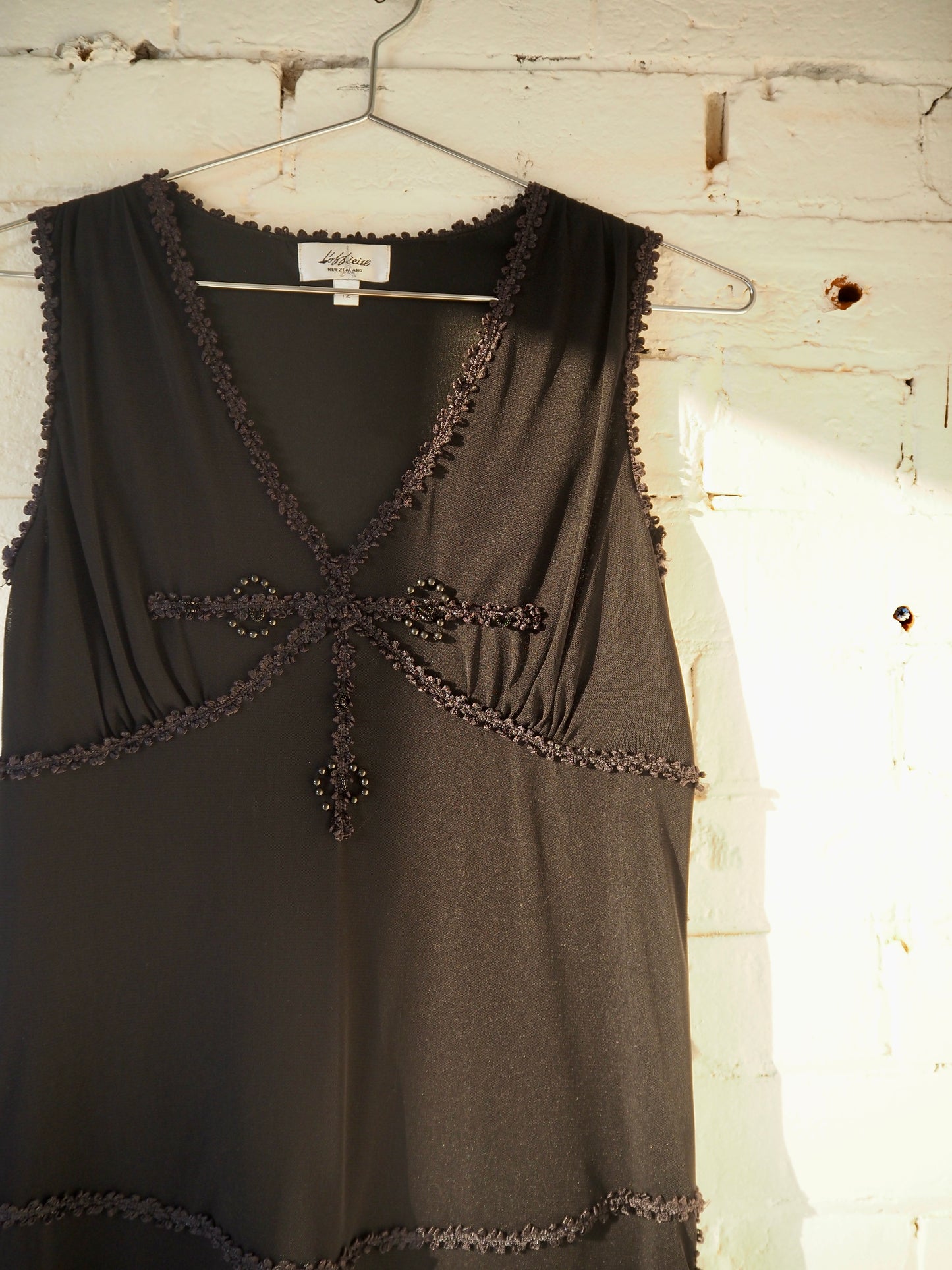 90's Beaded Black Dress