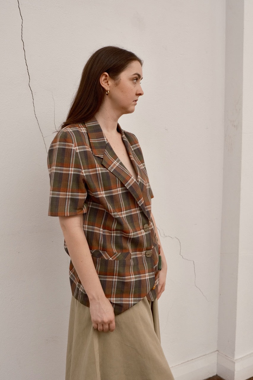 Boxy Plaid Blazer
