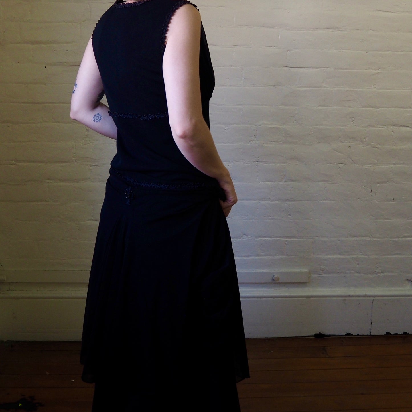 90's Beaded Black Dress