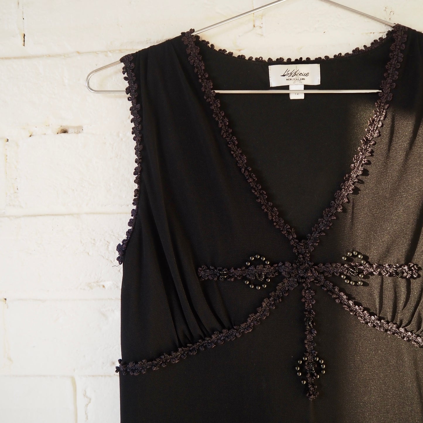 90's Beaded Black Dress