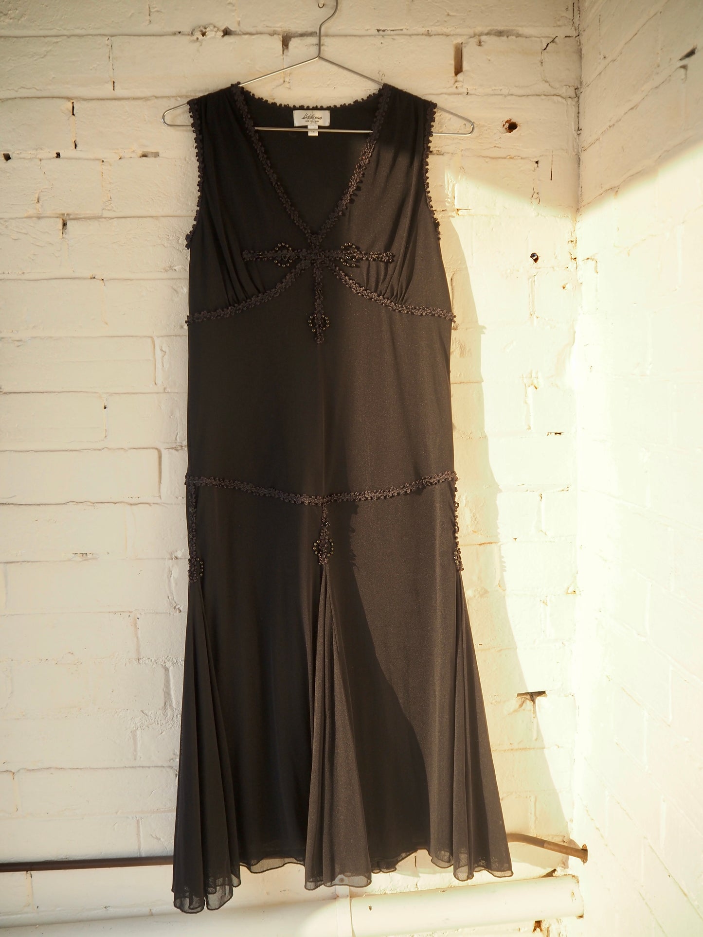 90's Beaded Black Dress