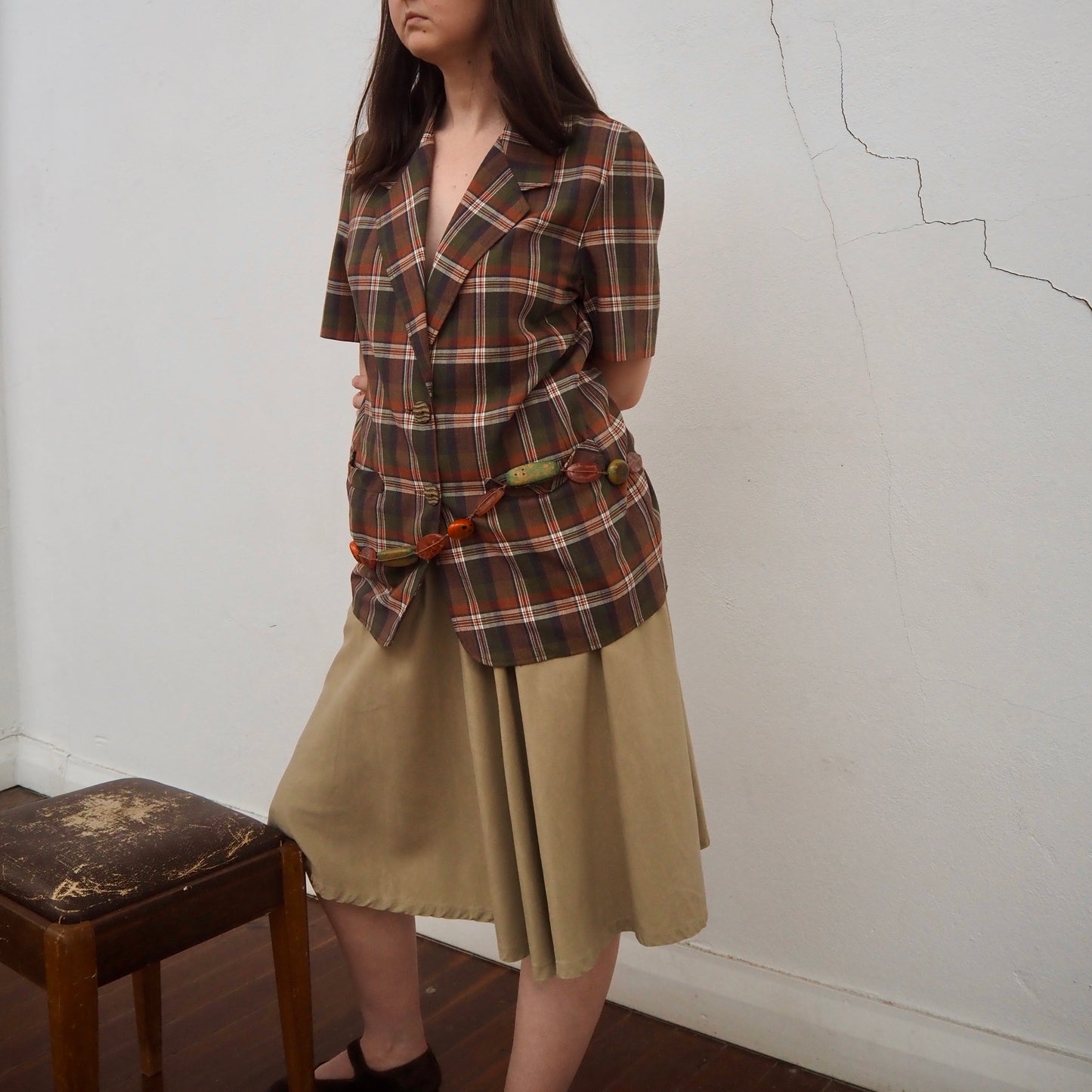 Boxy Plaid Blazer